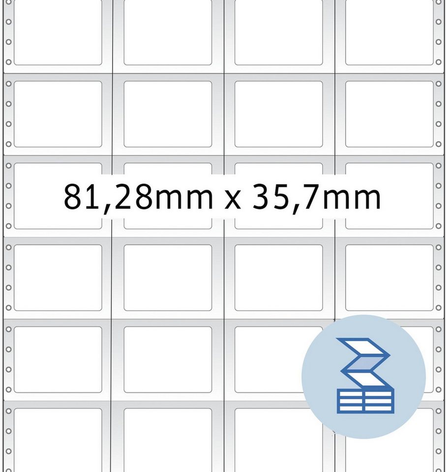 Thumbnail - HERMA Etikettenrolle Computeretiketten endlos 81,28x35,7mm 4-bahnig VE=16000 Stück