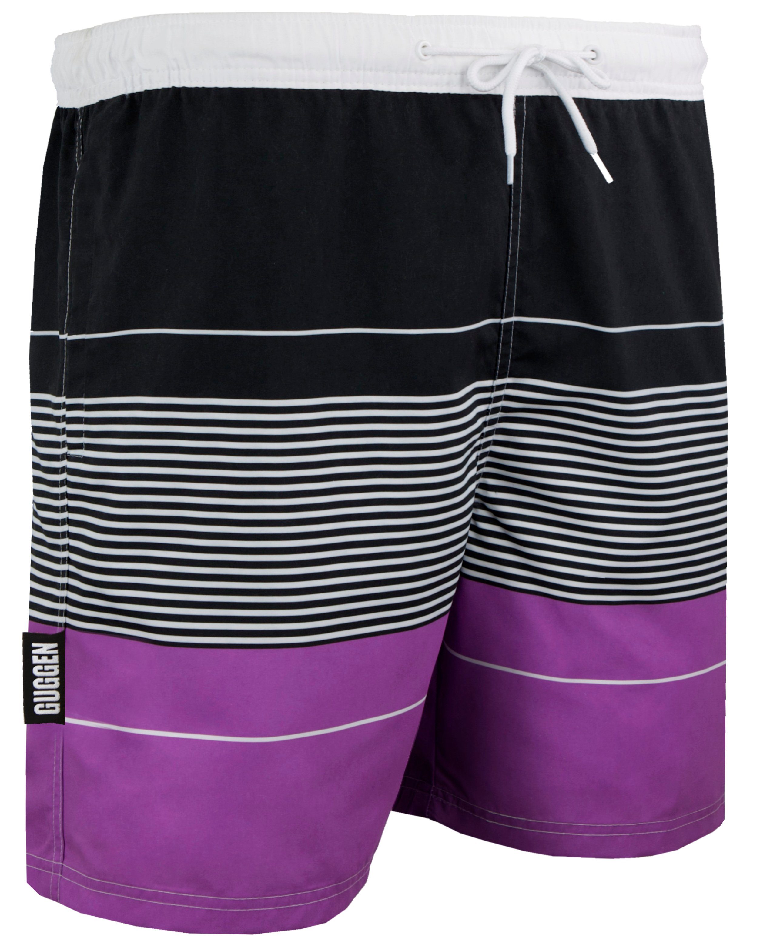 GUGGEN Mountain Badehose Guggen Mountain Badehose Herren Schnelltrocknende Badeshorts Männer mit Kordelzug gestreiftes Muster Badehose ZMB880