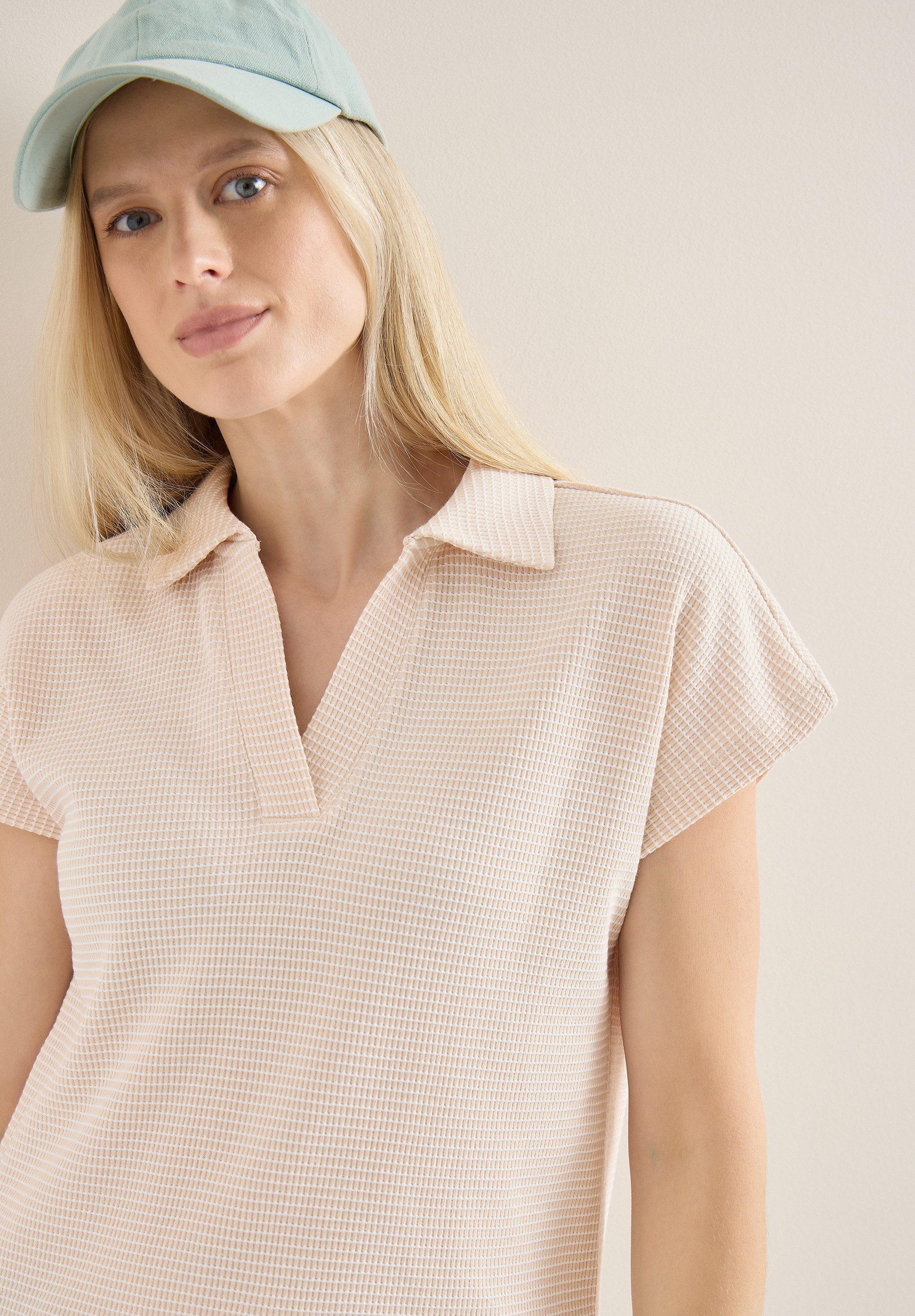CECIL Poloshirt mit Struktur-Optik