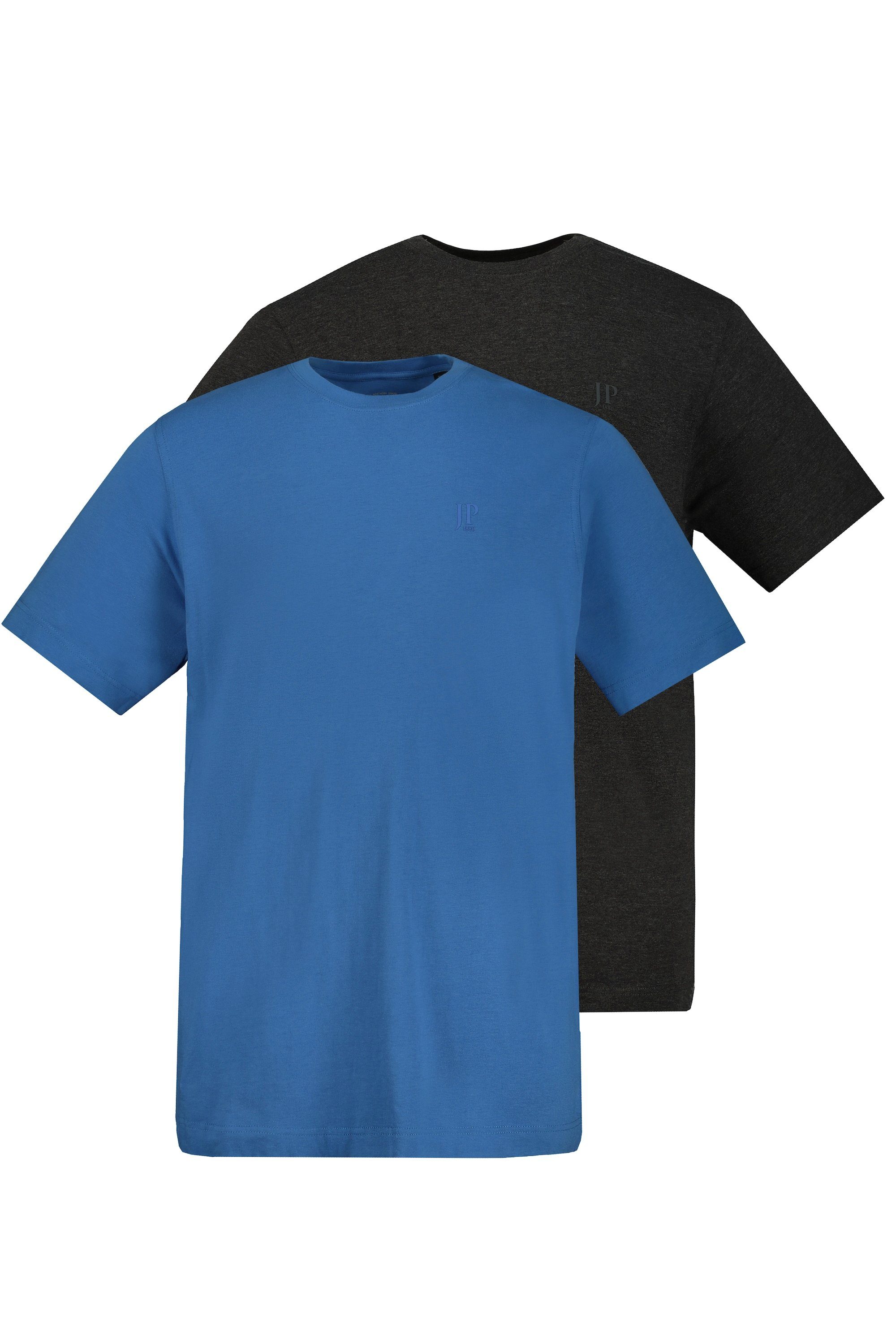 JP1880 T-Shirt T-Shirts Basic 2er-Pack Rundhals bis 8XL (2-tlg) ägäisblau