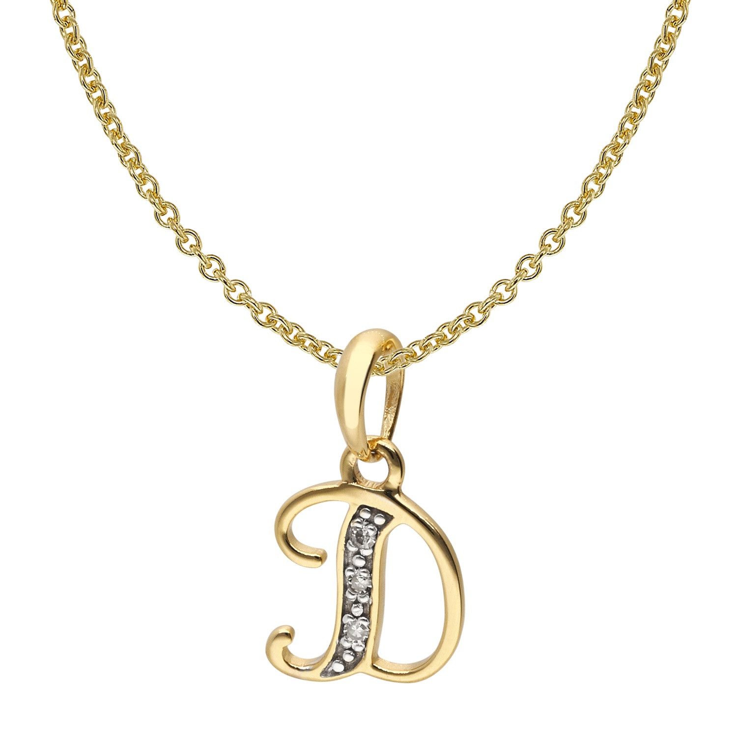 trendor Kette mit Anhänger Buchstaben-Anhänger D Gold 333/8K mit vergoldete günstig online kaufen