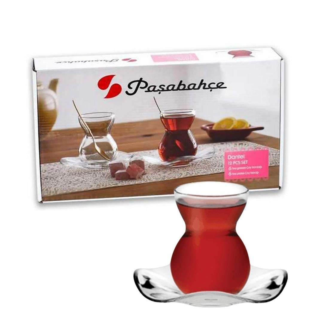 Pasabahce Teeglas Pasabahce 96574 Teegläser Set Cay Bardagi 6x Teeglas + 6x Untertasse