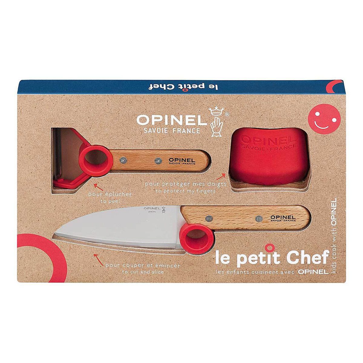 Opinel Taschenmesser LE PETIT CHEF Kinder Küchen-Set - 3-Teilig Rot günstig online kaufen