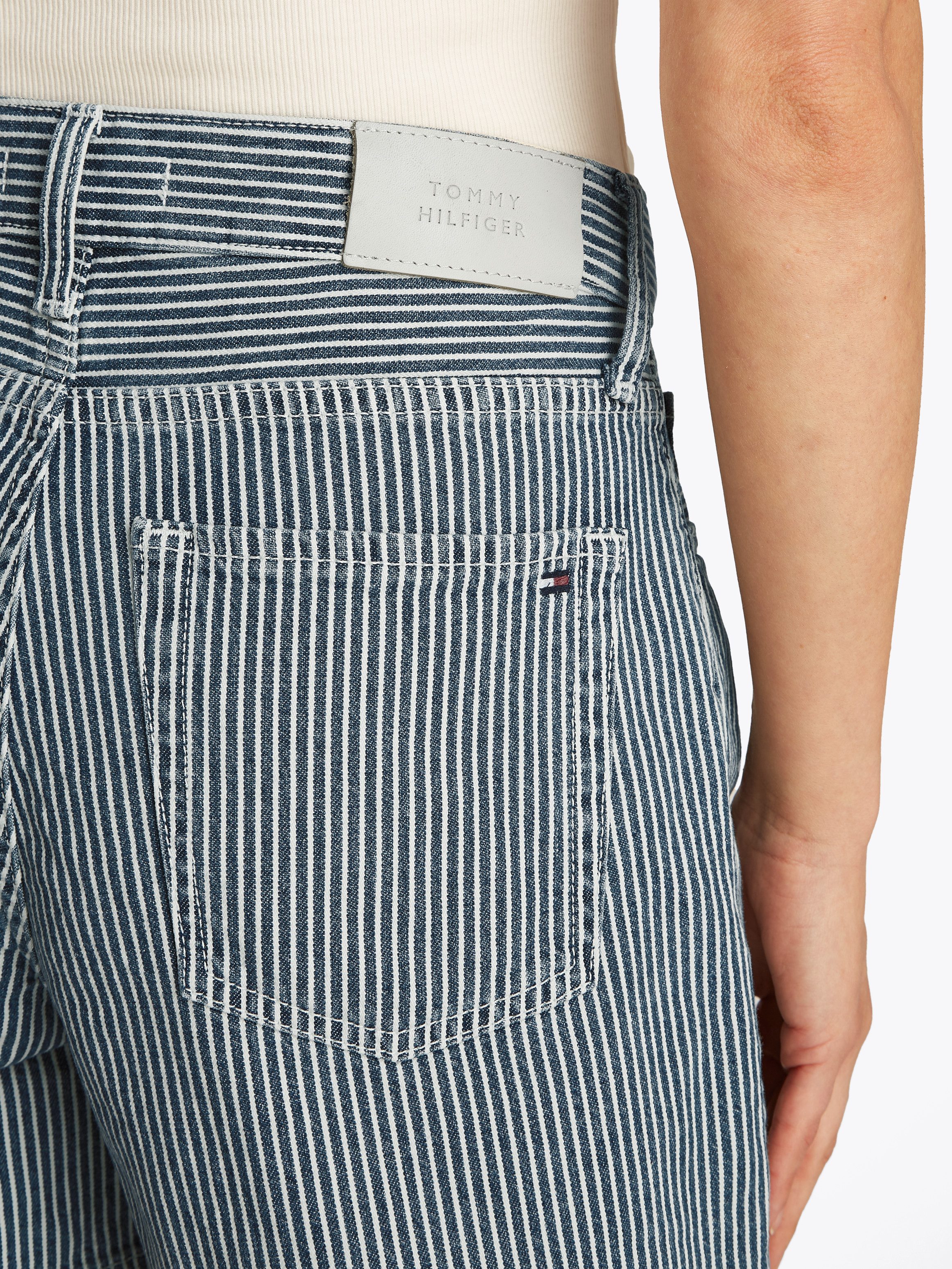 Tommy Hilfiger Shorts DNM MINI SHORT HW JAZ mit Streifen-Muster günstig online kaufen