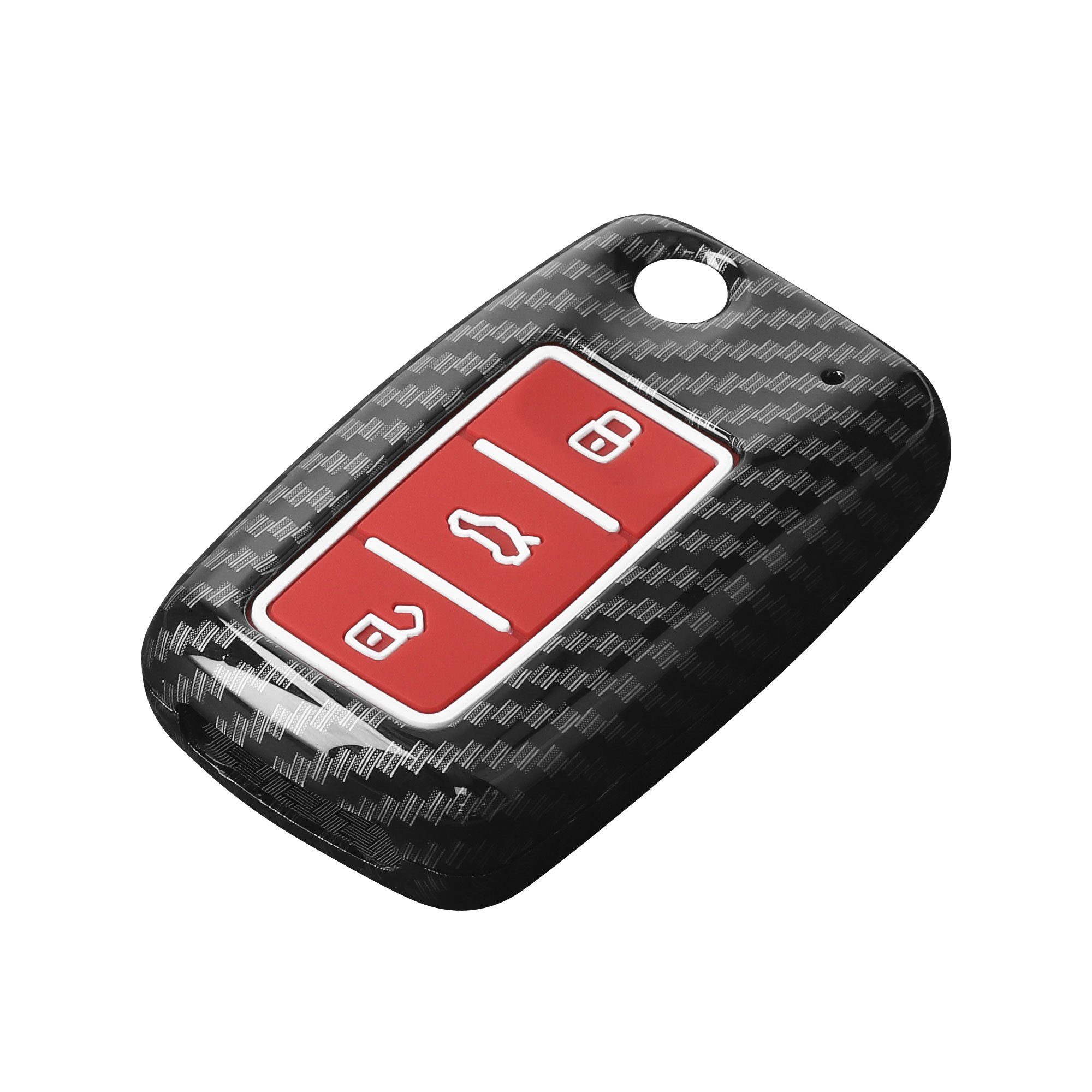 Schlüsseltasche für Hülle Rot Cover VW Autoschlüssel Case kwmobile Skoda Schlüsselhülle Seat, - Hardcover Schutzhülle