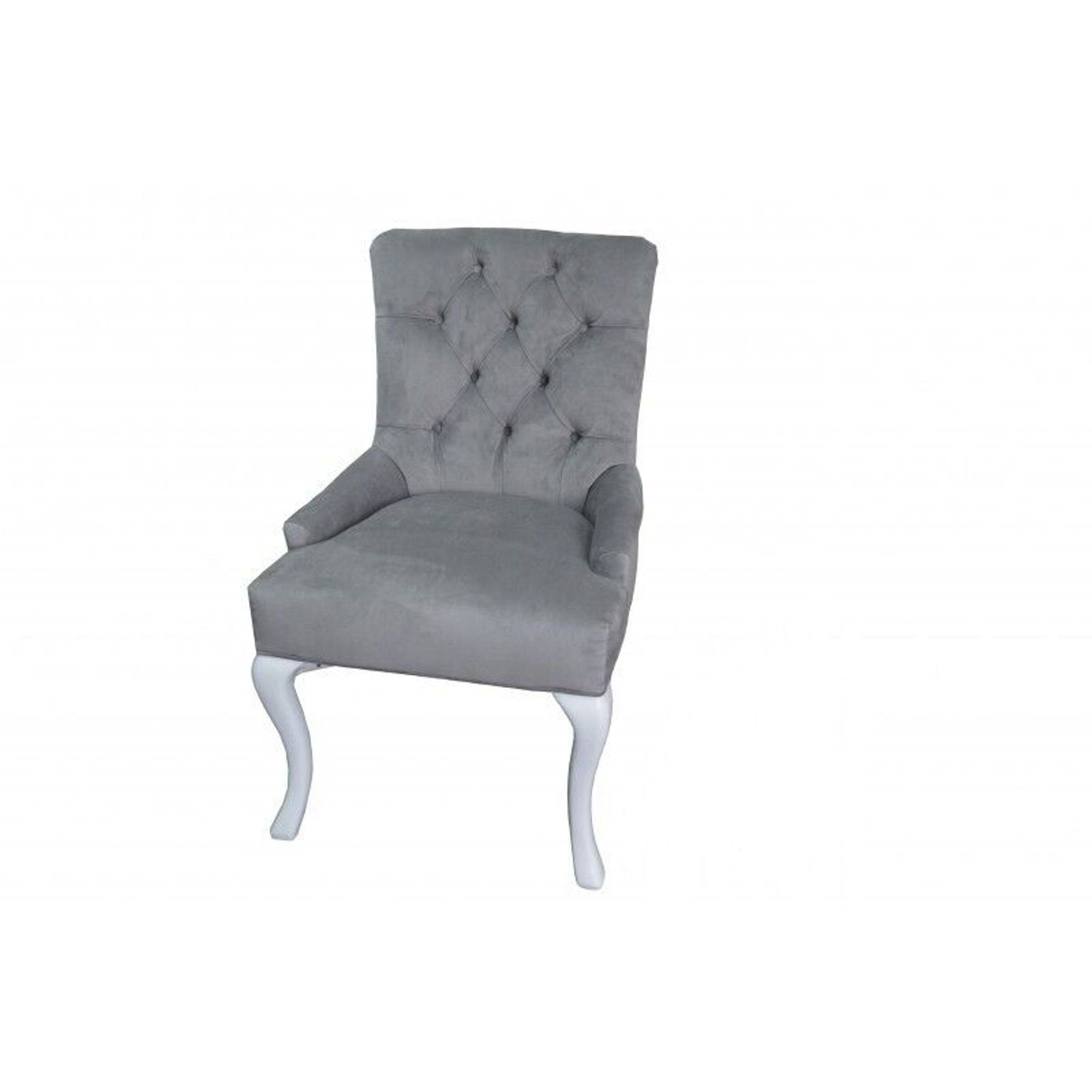 4x Lehn Garnitur Chesterfield Stühle Stuhl JVmoebel Stuhl, Grau Set Esszimmer