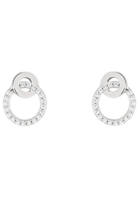 UNIKE JEWELLERY Paar Ohrstecker CLASSY&CHIC Zirkonia mit TOGETHER CIRCLES KREISE RUND, (synth) UK.BR.1204.0123