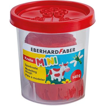 Eberhard Faber Knete Spielknete Basisfarben weiß, gelb, rot, blau - 4x 140g (4-tlg), 4 Stempelmotive im Deckel