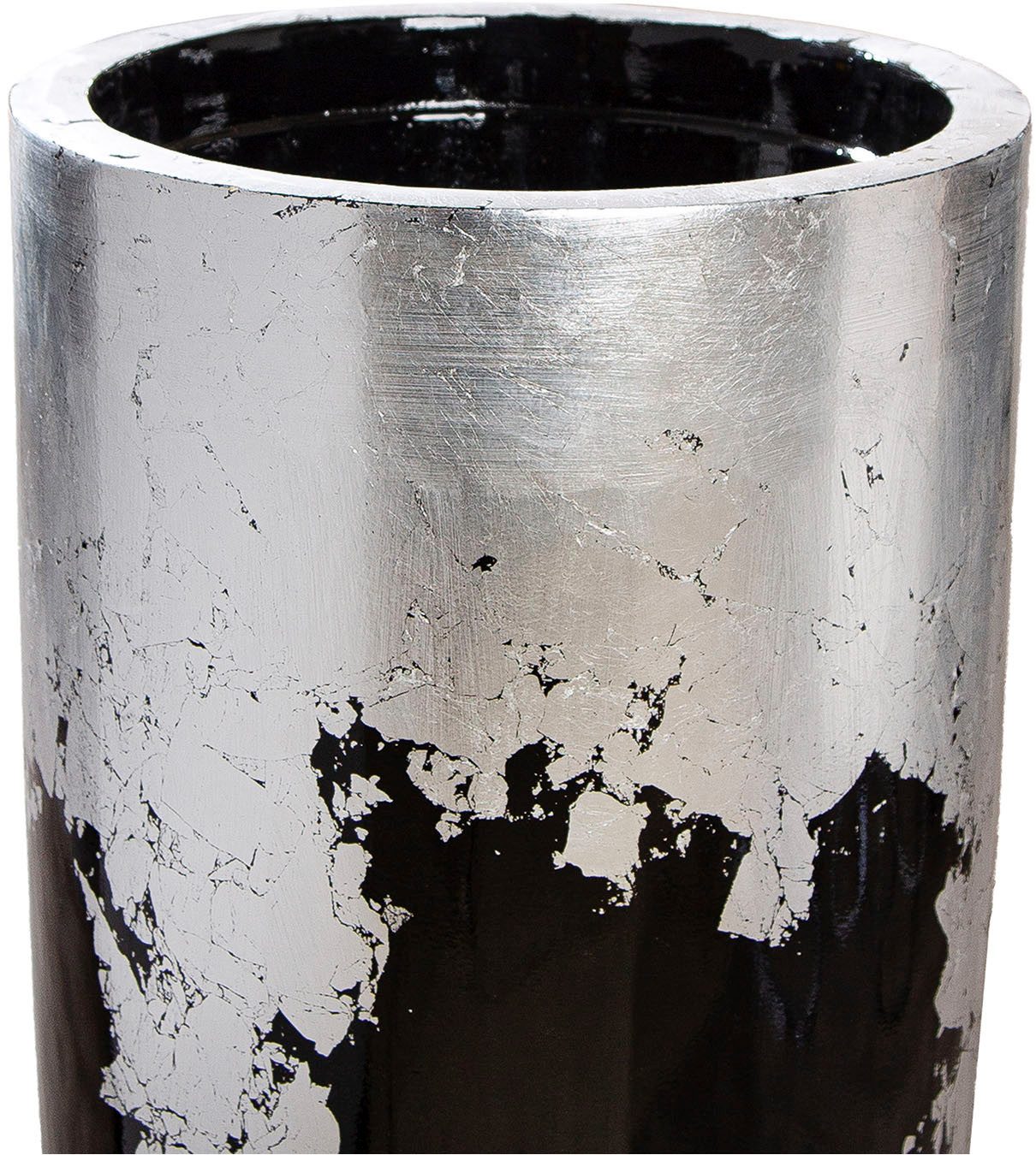 GILDE Pflanzkübel Übertopf XXL Konus schwarz; silberfarben (1 St)
