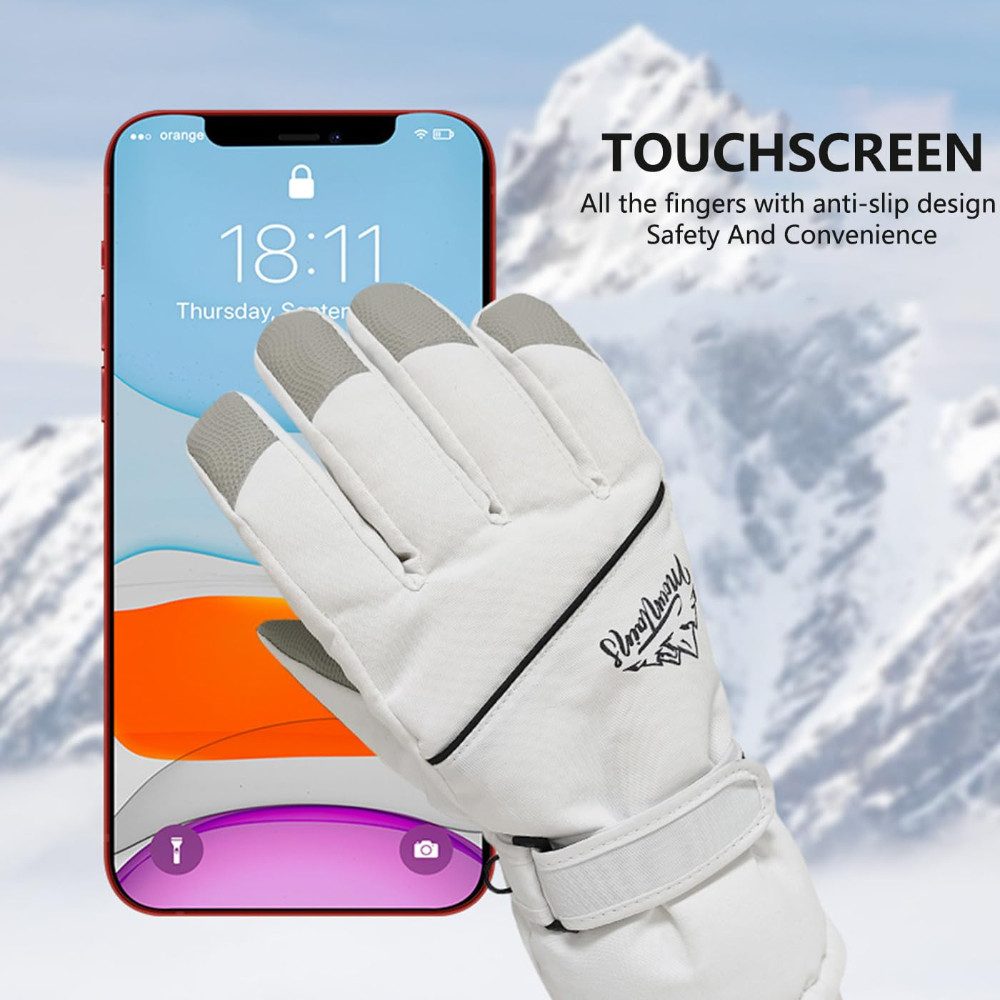 Blusmart Skihandschuhe Männer und Frauen Winter-Ski- und Schneehandschuhe (Warm und wasserdicht, Rutschfeste Touchscreen-Handschuhe) Für Gehen, Reiten, Laufen, Sport, Skifahren