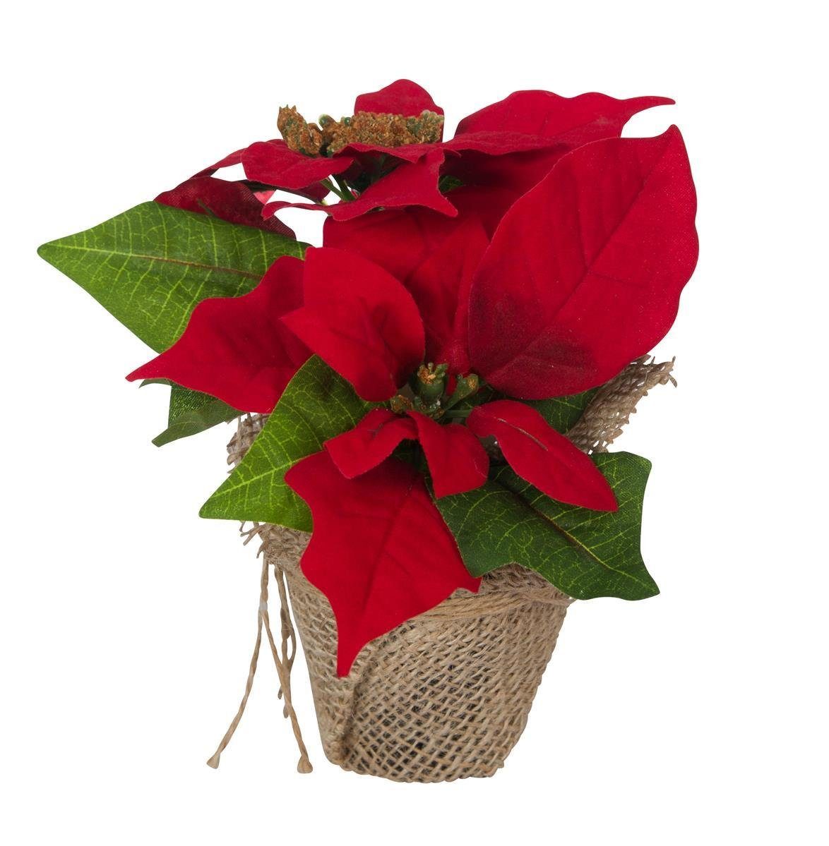 Winterliche Kunstpflanze 3 Stk. Weihnachtsstern Künstlich günstig online kaufen