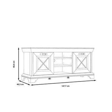 freiraum TV-Board Kashmir, in weiß,beige - 147,4x66,3x48,2cm (BxHxT)