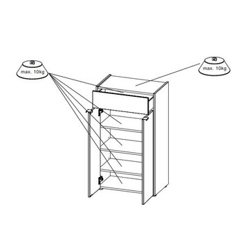 Lomadox Badmöbel-Set FLORINA-01, (Spar-Set, 3-St., Waschbeckenunterschrank Badezimmerschrank), modern in weiß und Eiche
