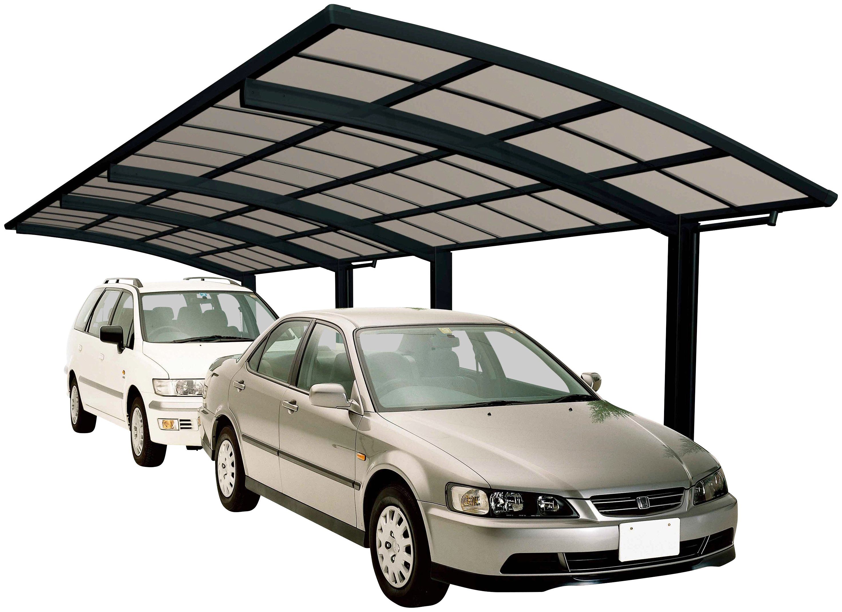 Ximax Doppelcarport Portoforte Typ 80 Tandem-schwarz, BxT: 270x983 cm, 240 cm Einfahrtshöhe, Aluminium | Carports