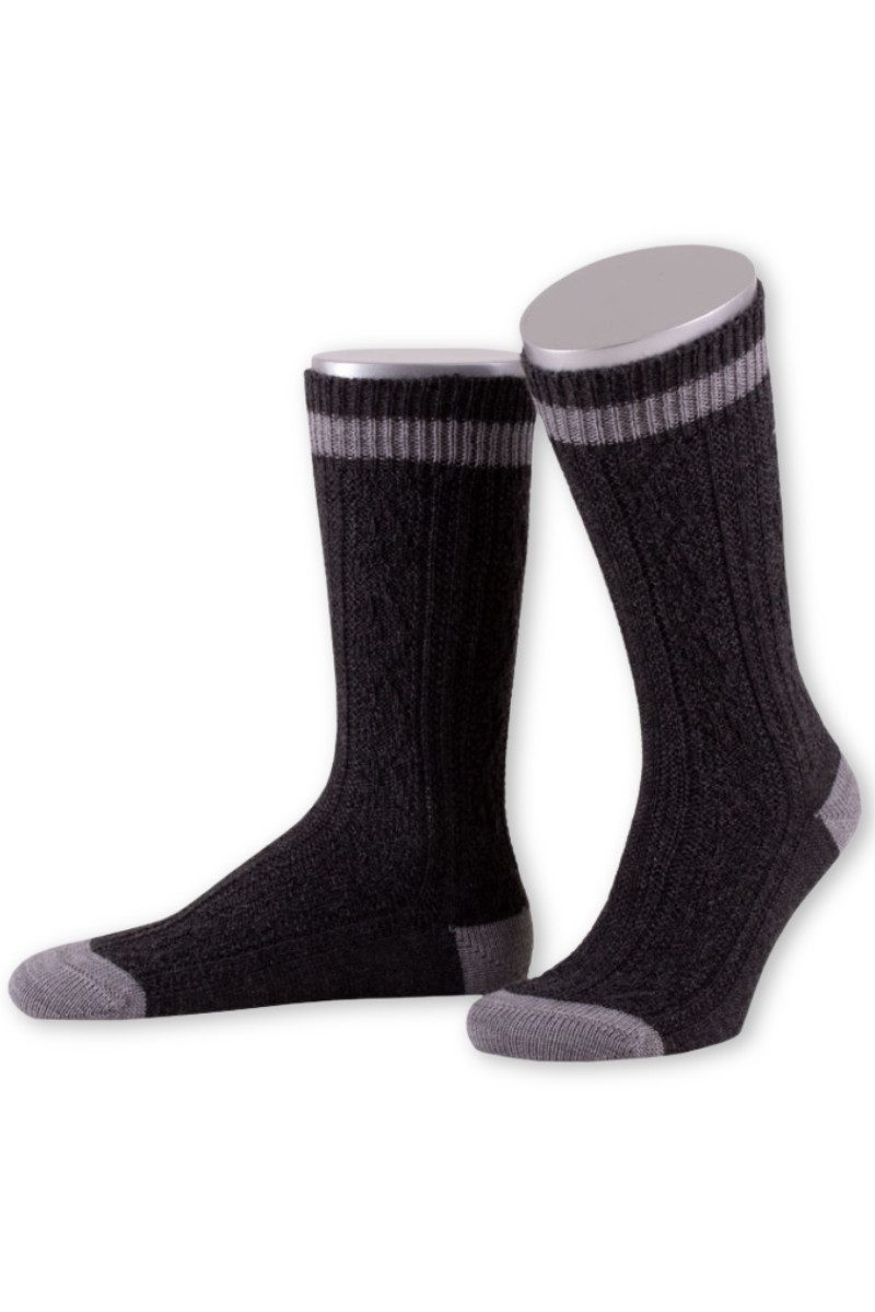 Lusana Trachtensocken Trachtensocken - L5698 - anthrazit/mittelgrau, dunkelgrau/marine