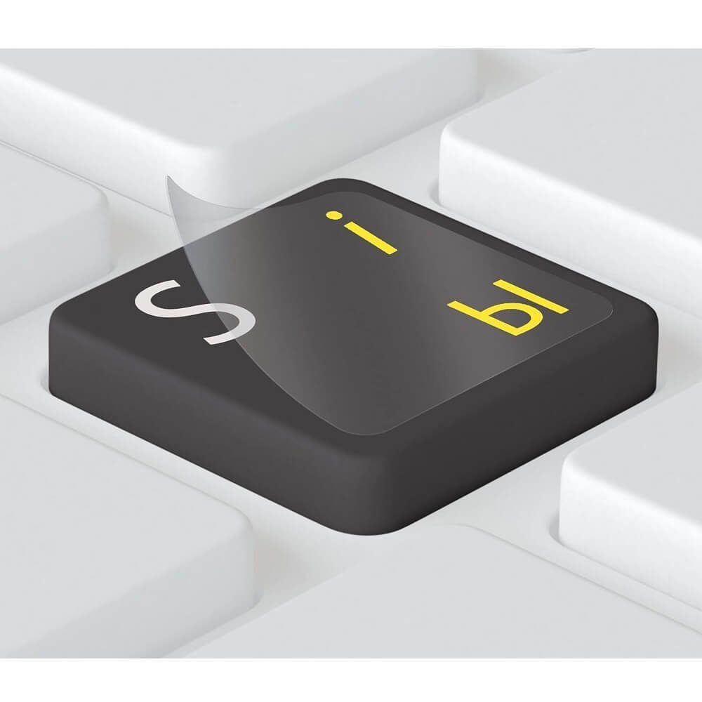 Hoopomania Aufkleber Russische Tastaturaufkleber transparent für Mac (Apple) in Gelb