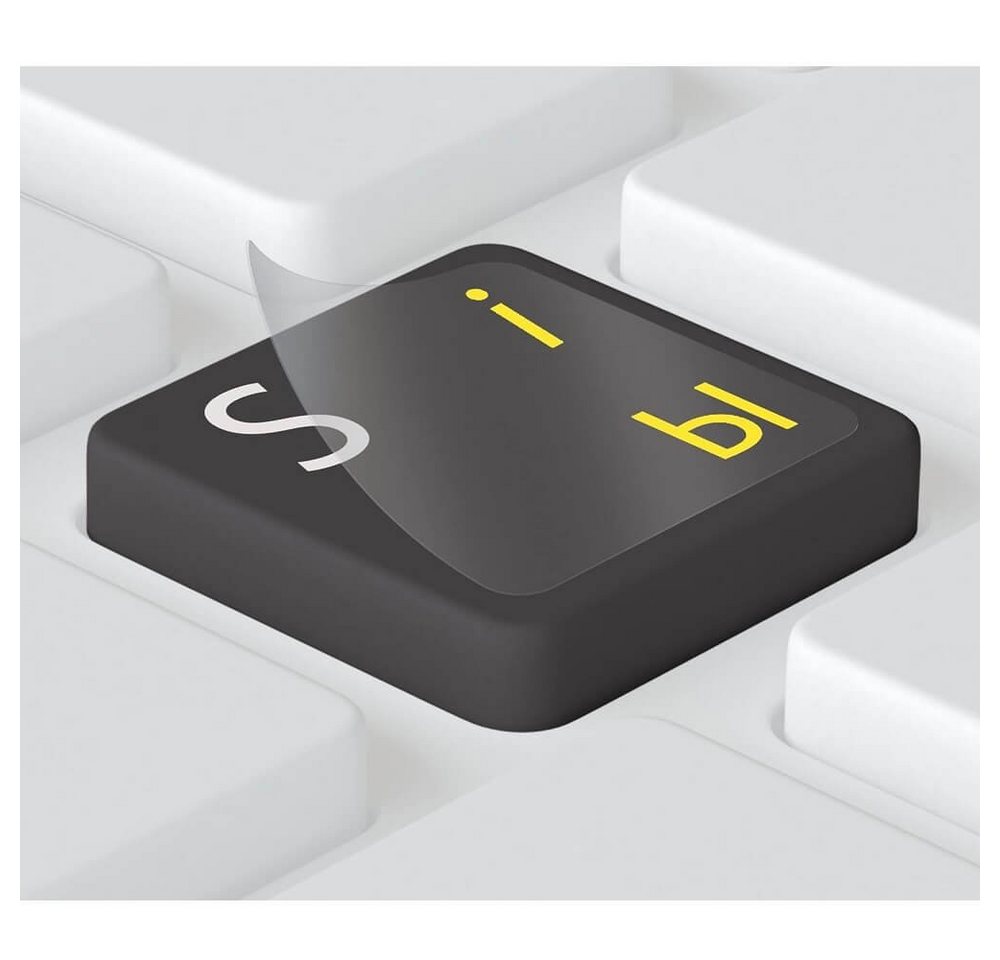 Thumbnail - Hoopomania Aufkleber Russische Tastaturaufkleber transparent für Mac (Apple) in Gelb