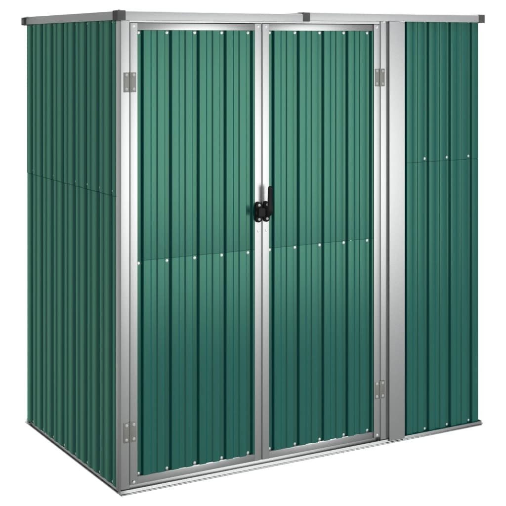 Garten-Geräteschrank 161 x 89 x 161 cm Gartenschrank Metall Gerätehaus Grün 161x89x161 cm