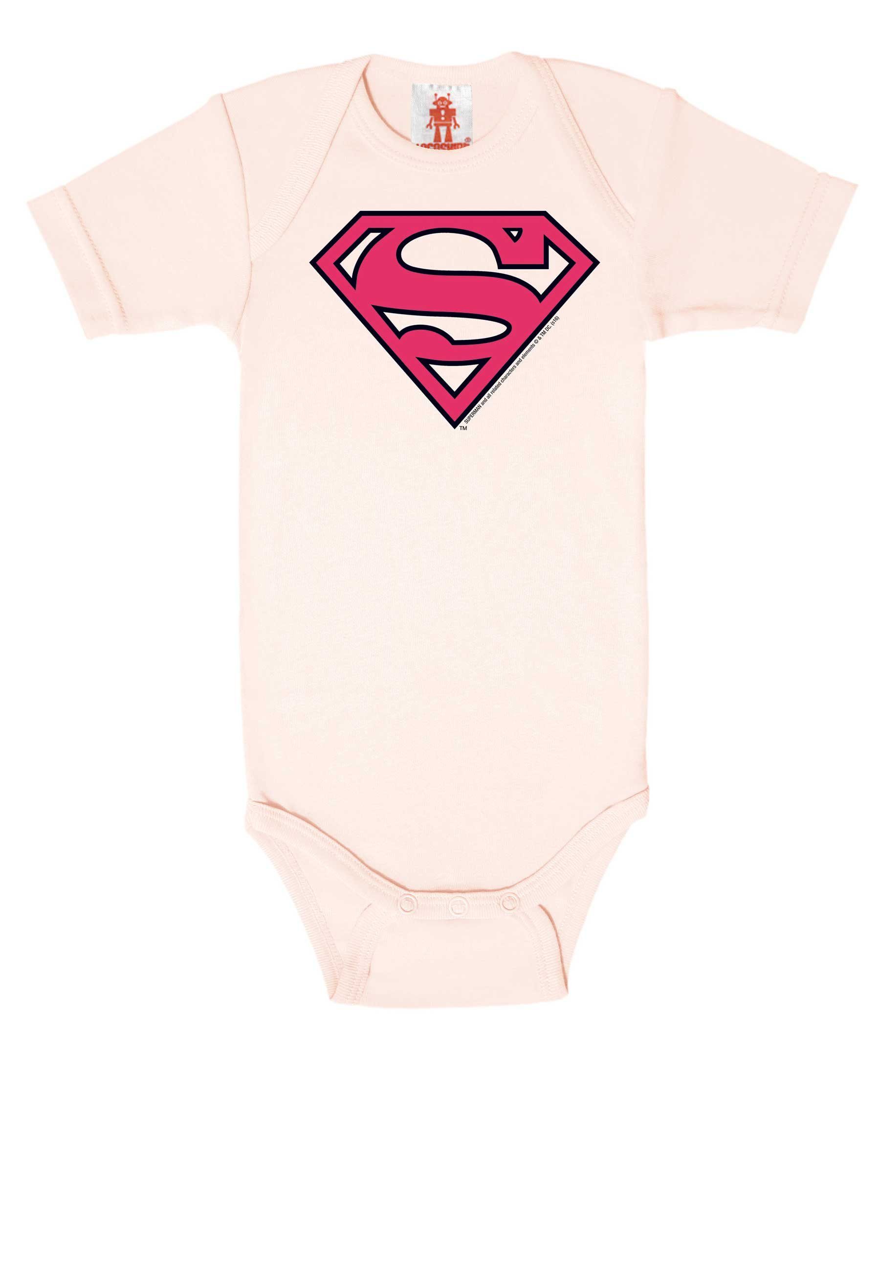 LOGOSHIRT Body DC - Superman Logo (Pink) mit coolem Print