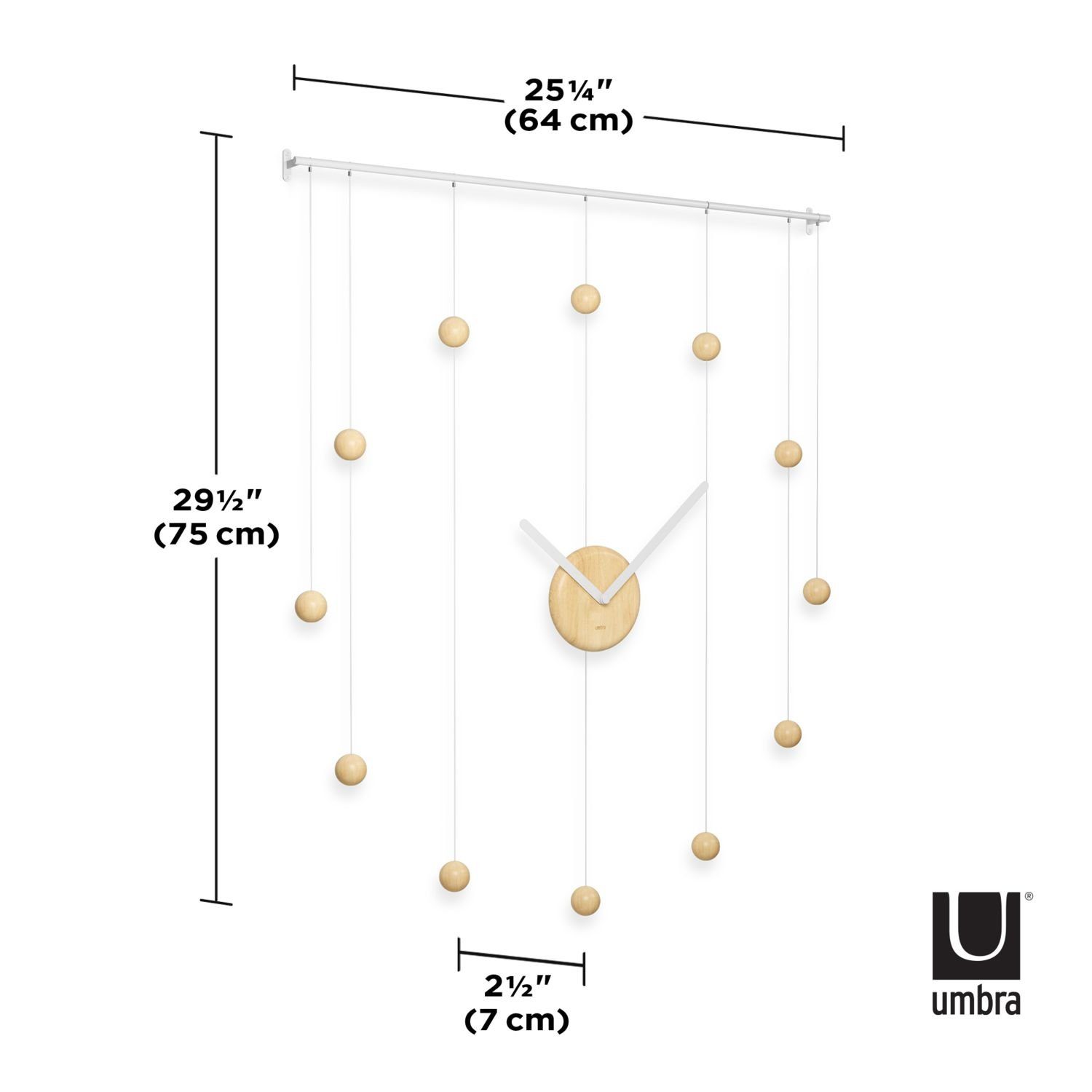 Umbra Wanduhr Hangtime Clock weiß/natur