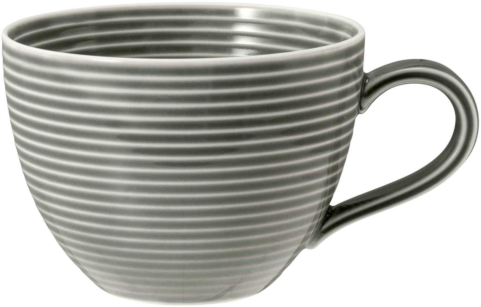Seltmann Weiden Kaffeeservice Geschirr-Set, Service Beat (18-tlg), 6 Personen, Porzellan, Teller, Tassen, Untertassen, Rillendekor, 18 Teile, für 6 Personen
