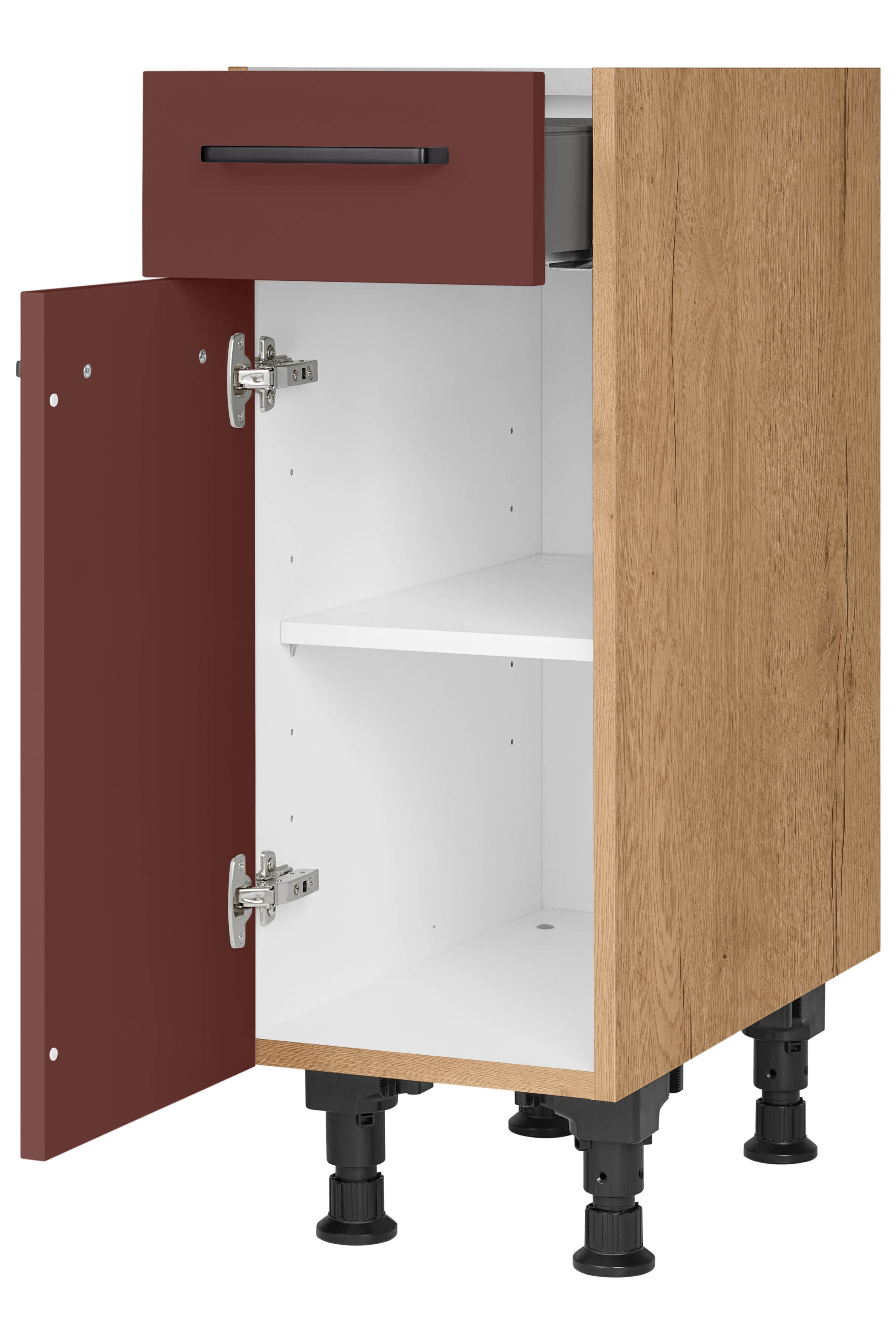 nobilia® Unterschrank "Easytouch", Ausrichtung wählb., vormontiert, in den Breiten 30, 45 & 60 cm Breite, mit höhenverstellbaren Sockelfüßen, vormontiert