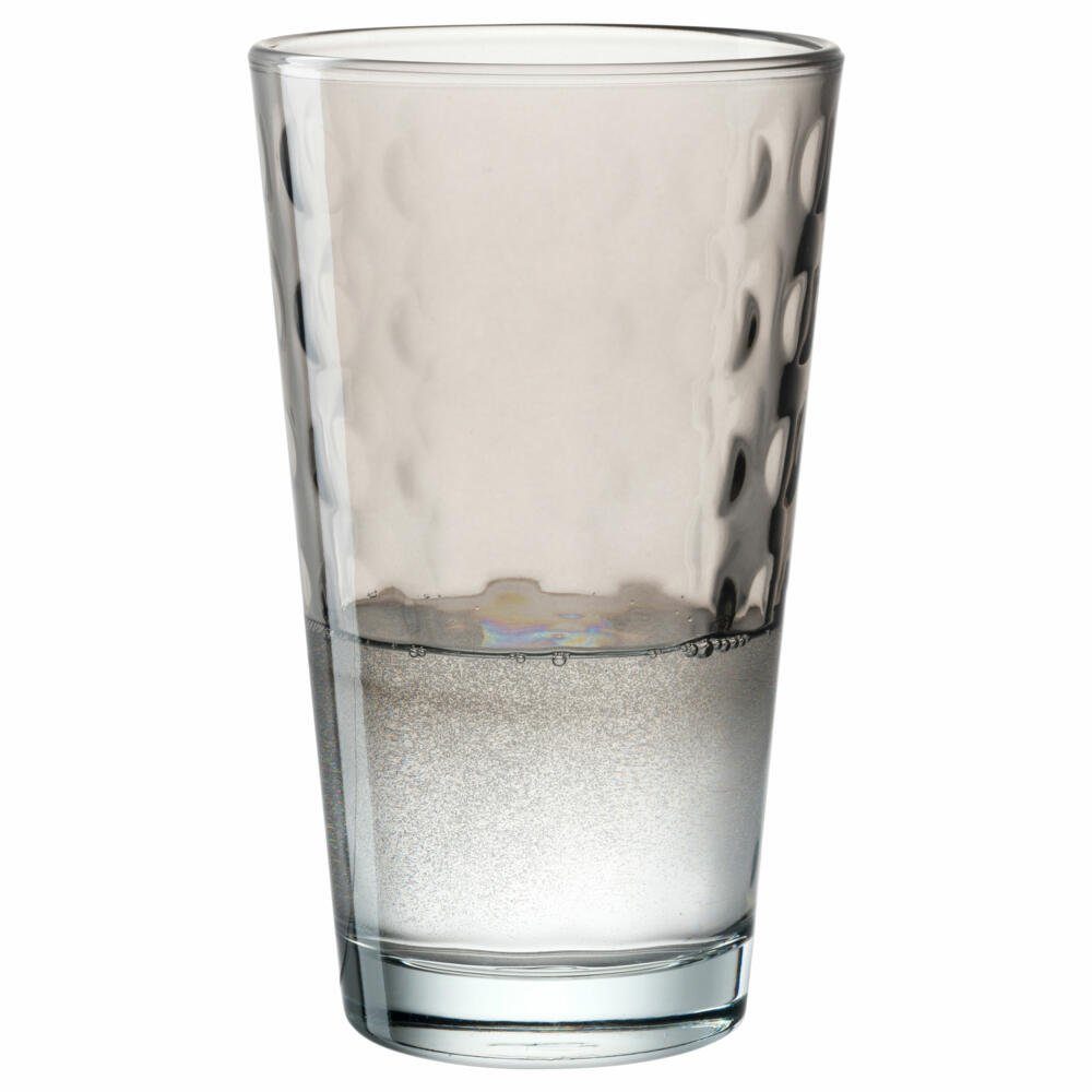LEONARDO Becher Optic, Grau, 540 ml, Kalk-Natron-Glas