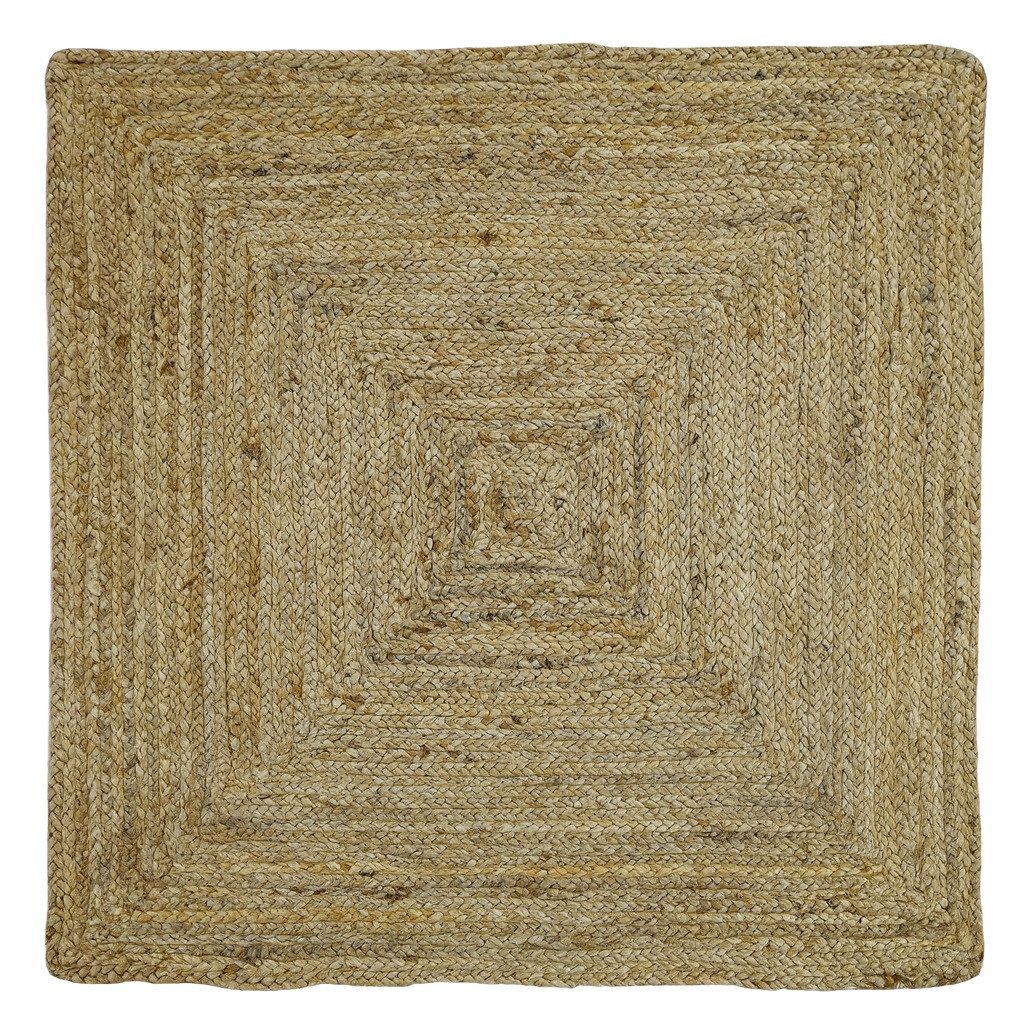 Wohnando Teppich MY-RUG Teppich Boho Circles, aus Jute & Baumwolle 80x80 cm,bunt, quadratisch, Höhe: 0 mm, handgewebt, Natürliches Material, Boho-Stil, wendbar
