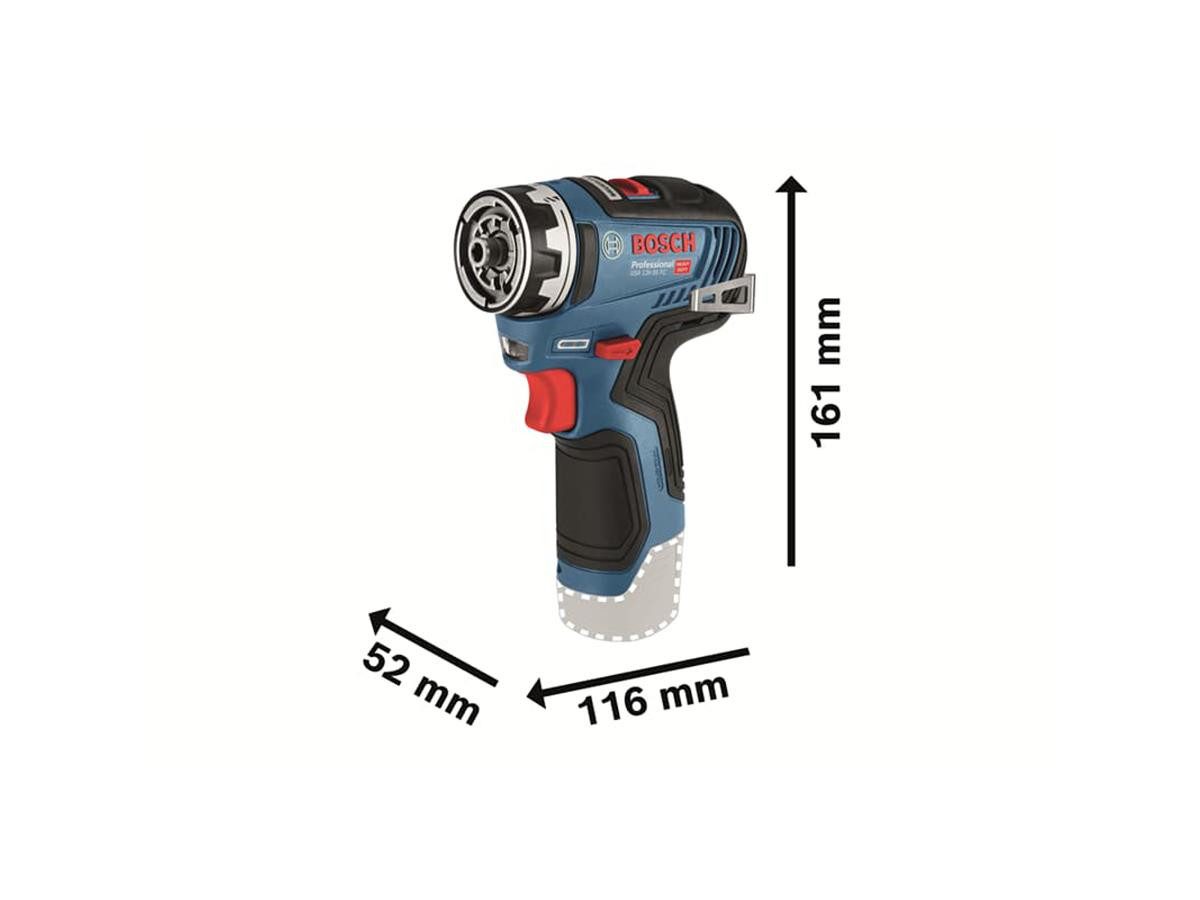 Bosch Professional Akku-Bohrschrauber GSR 12V-35 FC, max. 1750 U/min, (Set, 7-tlg), inkl. Bohrfutter, Bohrhammervorsatz, L-Boxx, 2 Akkus und Ladegerät