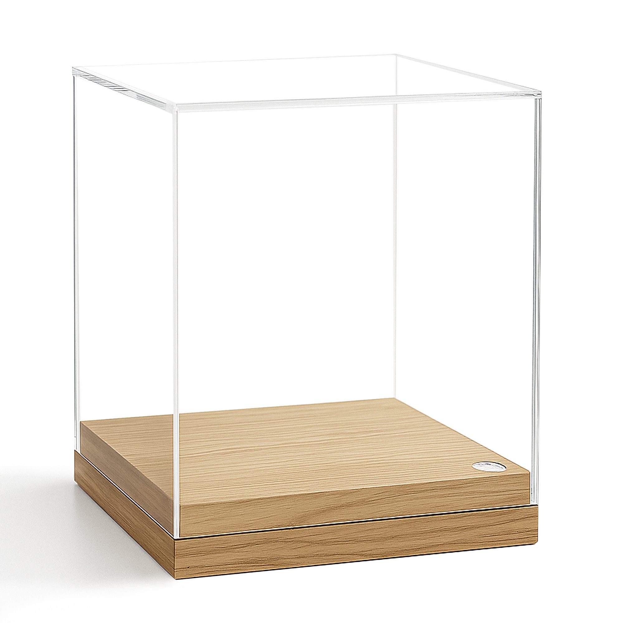 Safe-Album Vitrine SAFE Acryl-Vitrinen mit Eichenboden Schaukasten 120 x 120 x 130 mm