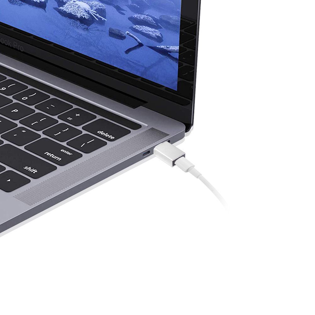 euroharry USB A 3.0 zu USB-C Typ C Laptop Desktop Adapter Konverter Anhänger-Adapter Silber+Schwarz