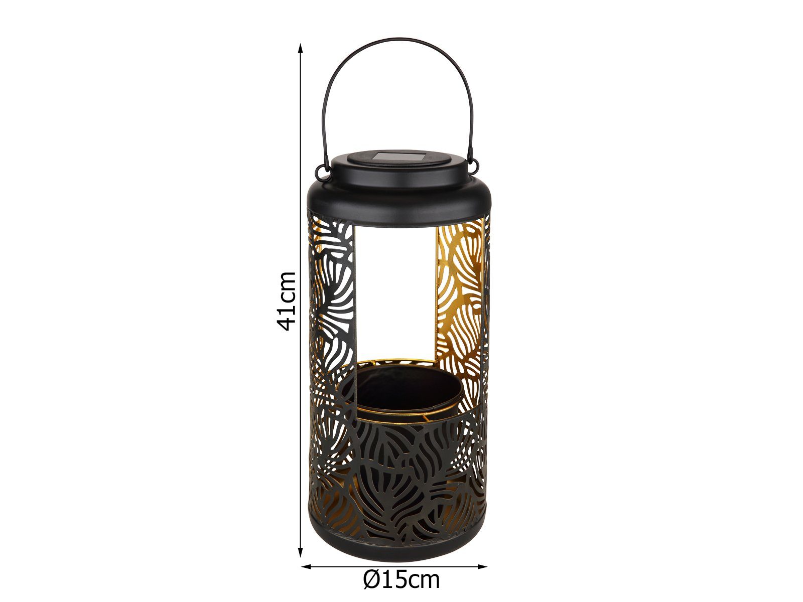 GLOBO LIGHTING LED Solarleuchte, Tageslichtsensor, LED fest integriert, warmweiß, 2er Set ausgefallene Solarlaternen Garten Solarlichter Balkon, H 41cm