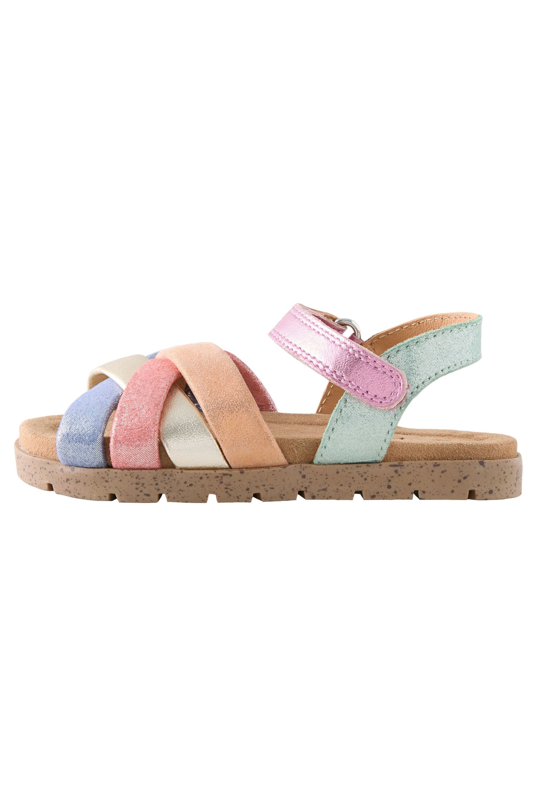 Next Ledersandalen in Flechtoptik mit Klettverschluss Sandale (1-tlg)