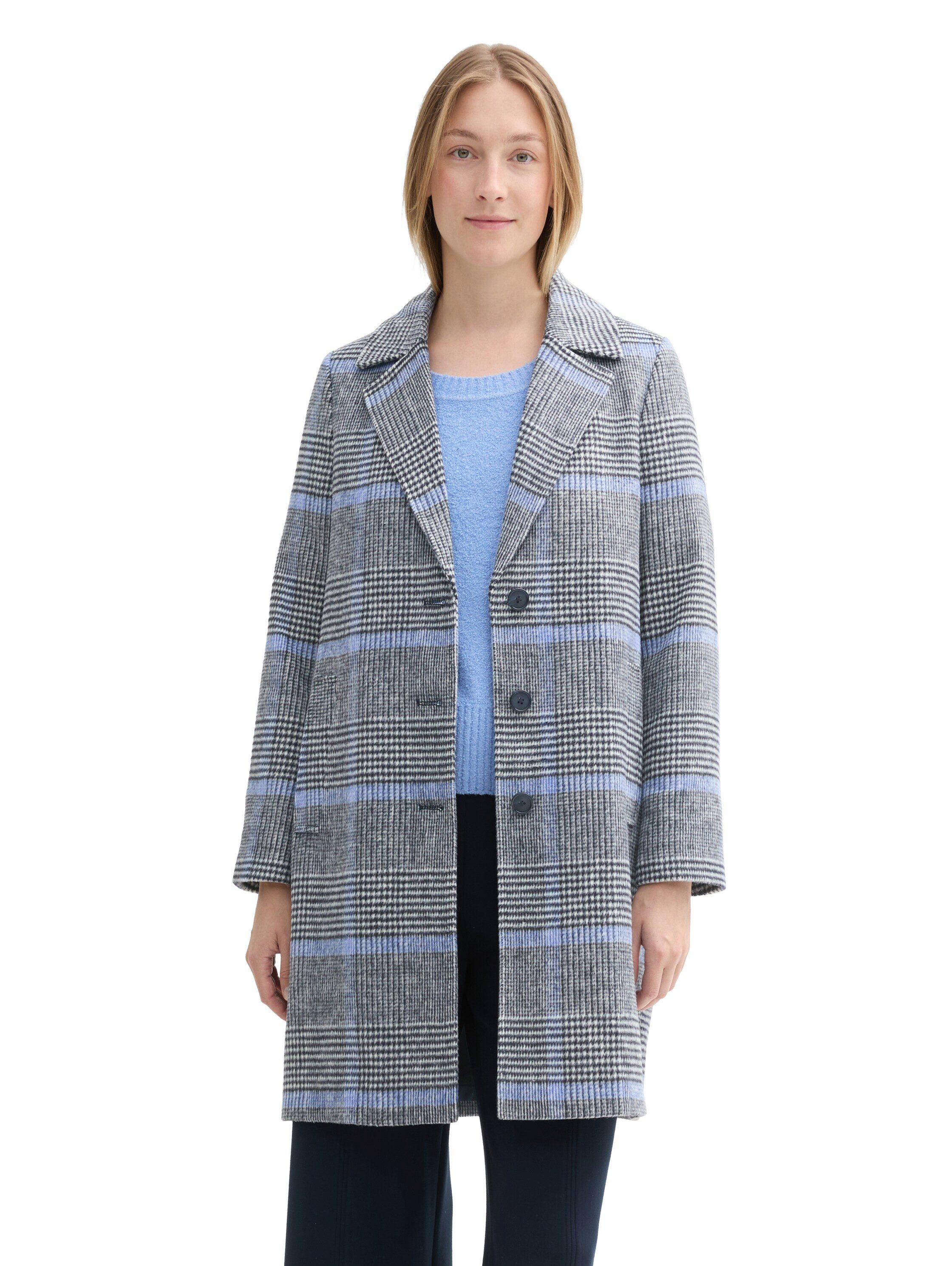 TOM TAILOR Kurzmantel mit Karo Muster