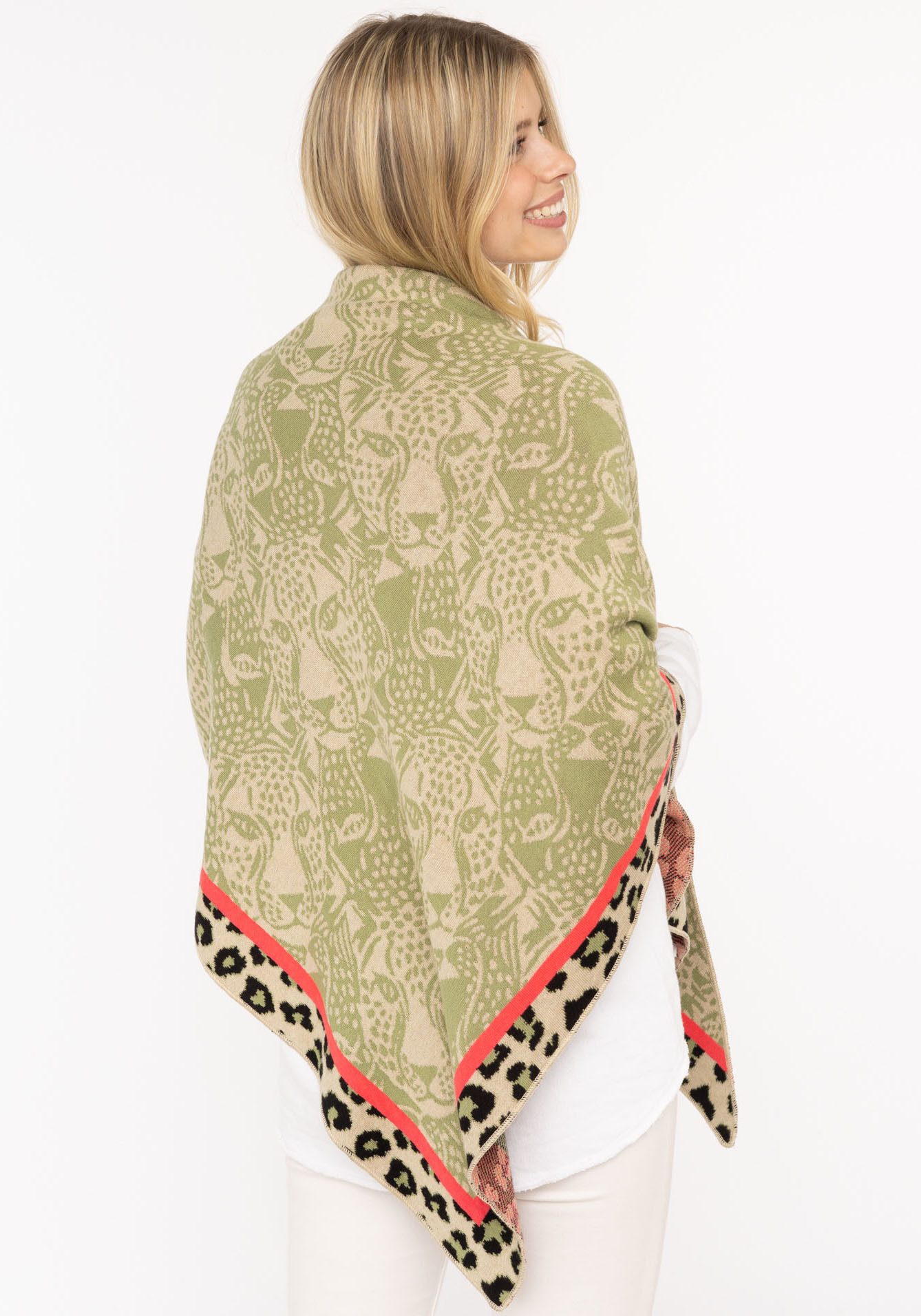 Zwillingsherz Modetuch Dreieckstuch BW "Angry Leo", mit Leo-Kopf und auffäl günstig online kaufen