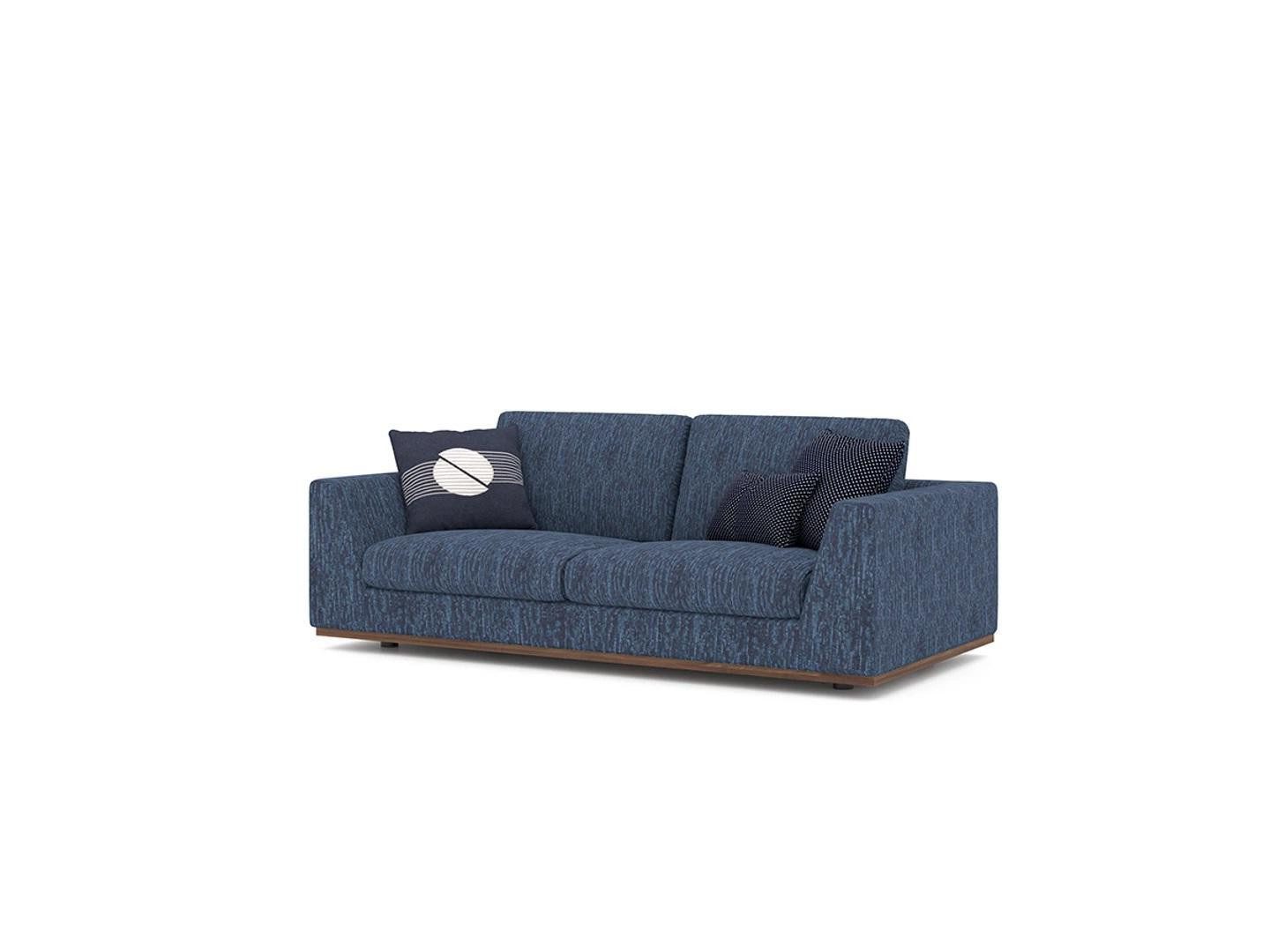 Xlmoebel Sofa Modernes Zweisitzer-Sofa in Blau für das Wohnzimmer mit Stoffbezug, Hergestellt in Europa