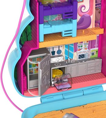 Polly Pocket Spielwelt Sleepover Teddybär-Tasche, mit 2 Figuren und Zubehör