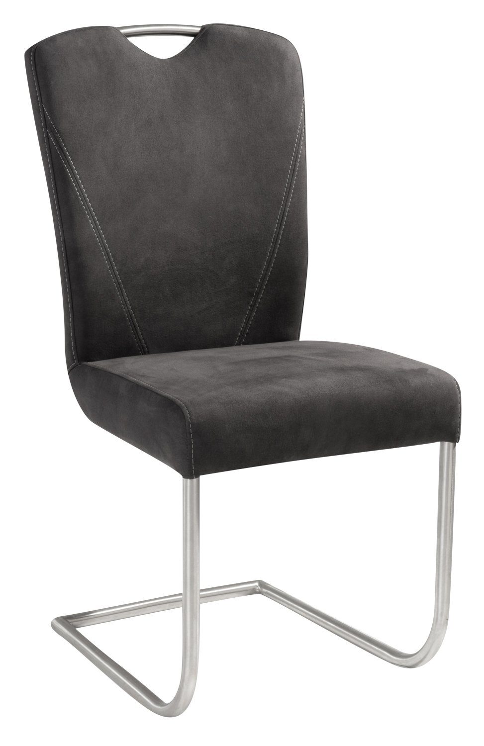 NIEHOFF SITZMÖBEL Консоль Schwingstuhl FERNANDA, Dunkelgrau, Mikrofaser, (1 St), Wellenfederung in Sitzfläche, mit Griff