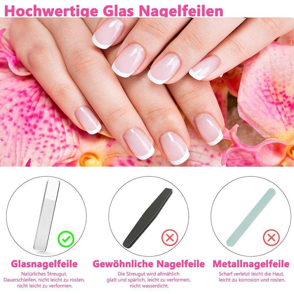 für Naturnägel Glasnagelfeile, Crystal 2 Nano COOL-i Stück Nagelfeilen, ®