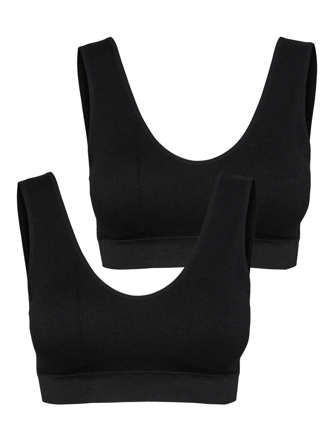 Große Aufmerksamkeit! Vero Moda Bustier Bustier Ripp 2-er Schwarz in ohne VMAGNES (Set, Soft Pack Bügel 4286 BH 2-tlg) Cups