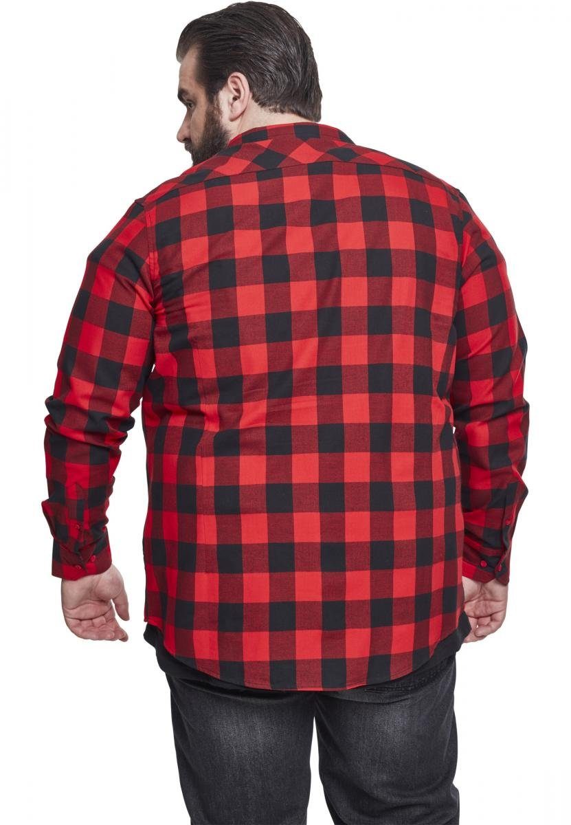URBAN CLASSICS Langarmshirt Checked Shirt Flanell (1-tlg) black/red