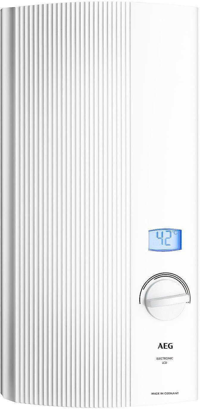 AEG Haustechnik Komfort-Durchlauferhitzer DDLE LCD 18/21/24 kW, gradgenaue Temperaturwahl, elektronisch, min. 30 °C, max. 60 °C, LC-Display
