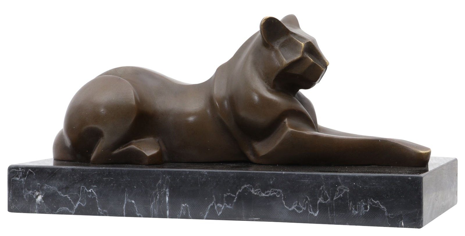 Aubaho Skulptur Bronzeskulptur 26cm Antik-Stil Katze Figur Bronze im Statue