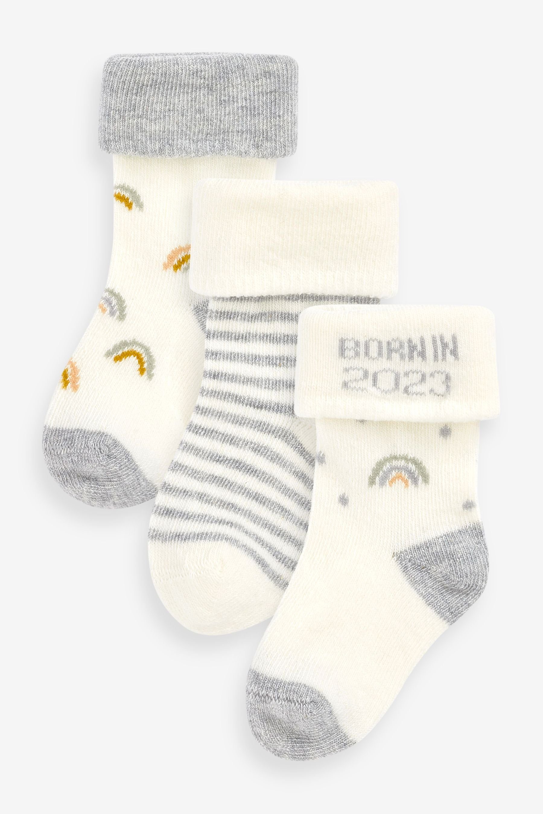 Next Kurzsocken Babysocken In Born im 3er-Pack 2023 (3-Paar) White