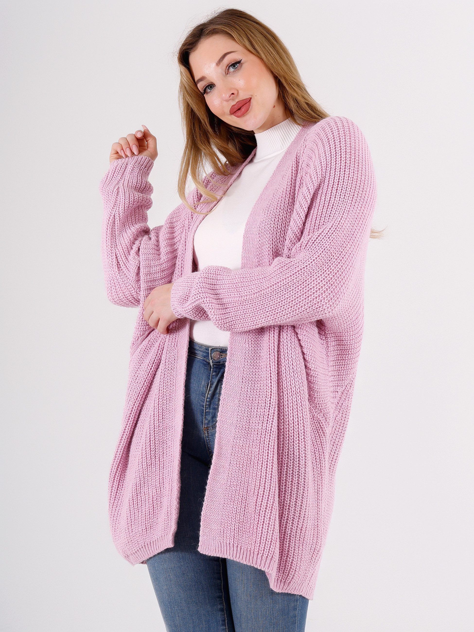 YC Fashion & Style Cardigan Grobstrick-Cardigan im Oversize-Look – One Size (36–52) (1-tlg) in Unifarbe