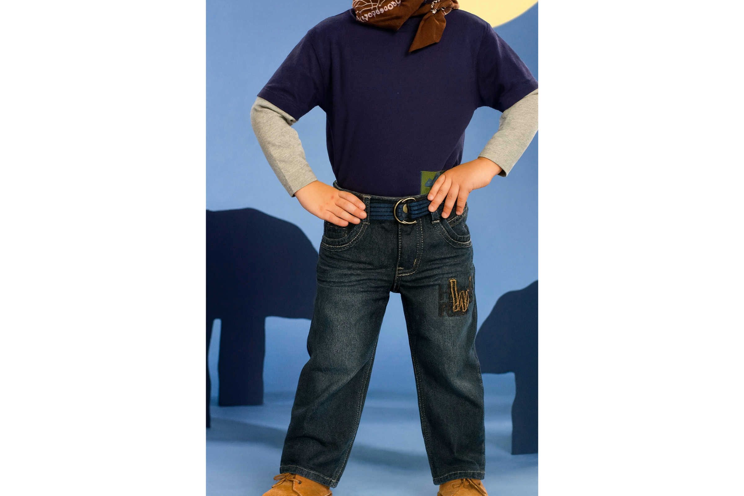 lupilu 5-Pocket-Jeans Lupilu Jungen Jeans mit Stoffgürtel (Set mit Accessoire, 1-tlg., Jeans inklusive passendem Stoffgürtel) Waschung, mit Stoffgürtel, Crinkle-Effekt