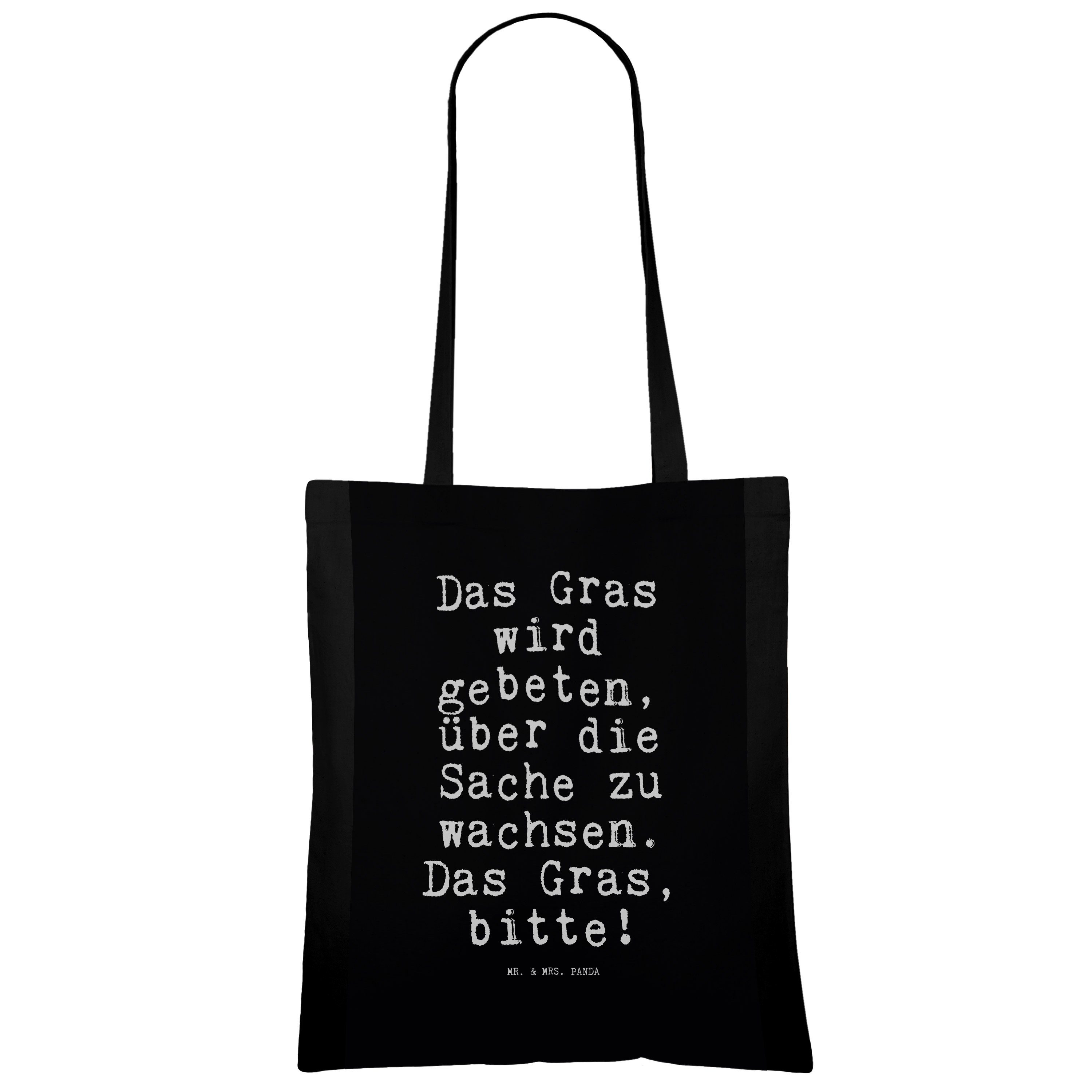 - - Panda Tragetasche Mr. Das Gras gebeten,... Geschenk, wird Trostpflaster, Schwarz & Spruch Mrs. (1-tlg)