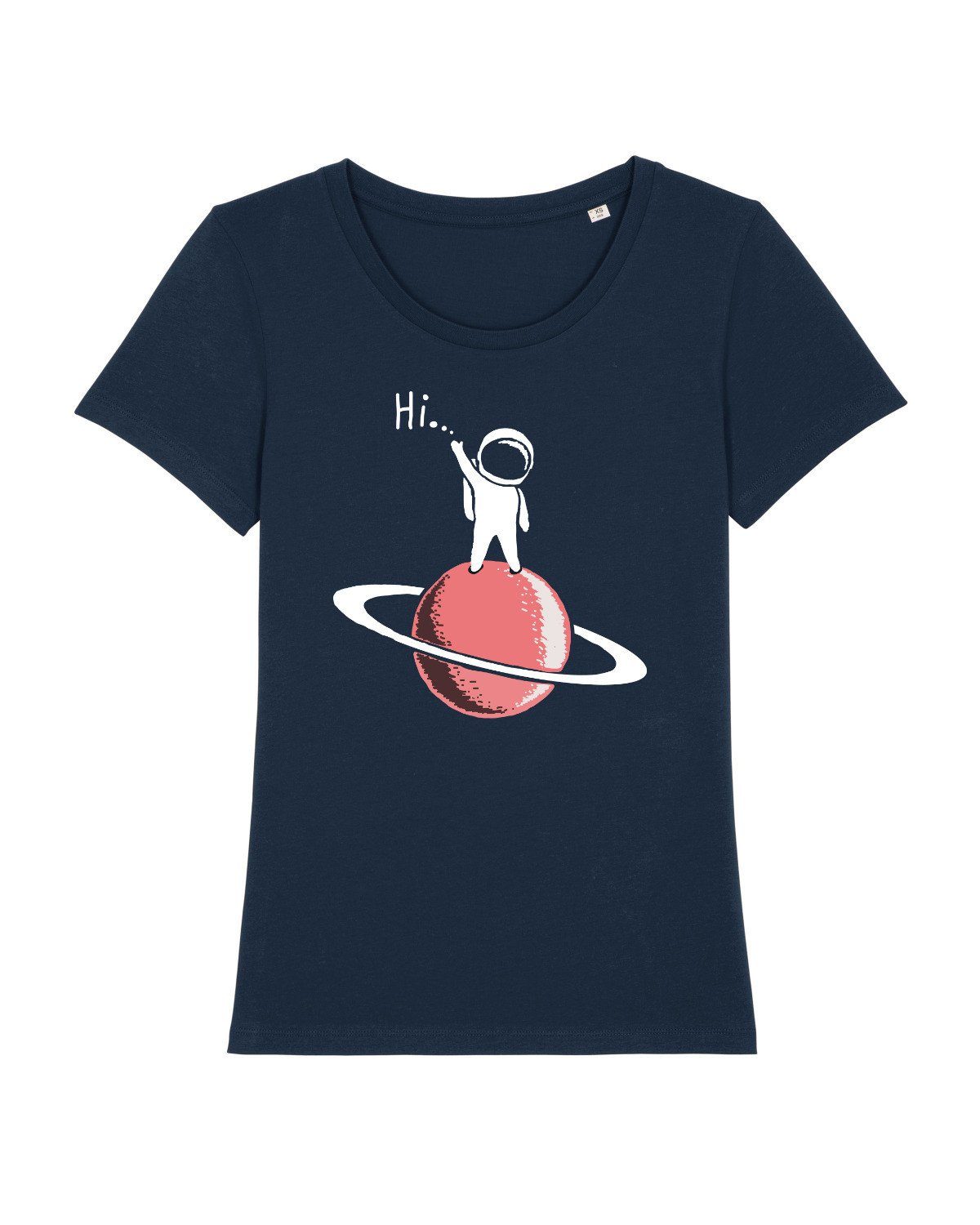 wat? Apparel Print-Shirt Astronaut says (1-tlg) Hi dunkelblau
