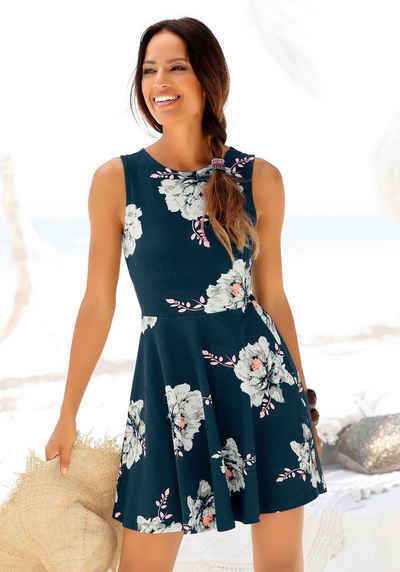 Beachtime Strandkleid mit Blumenprint, Minikleid, Sommerkleid aus Baumwolle