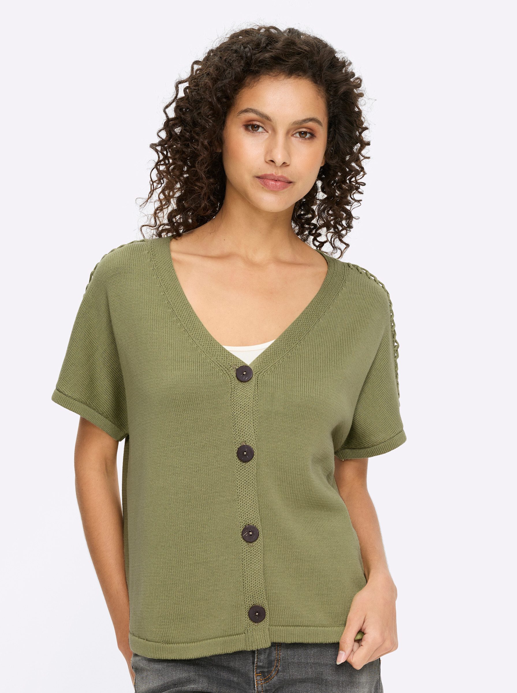 heine Strickjacke Strickjacke Kurzarm Jersey günstig online kaufen